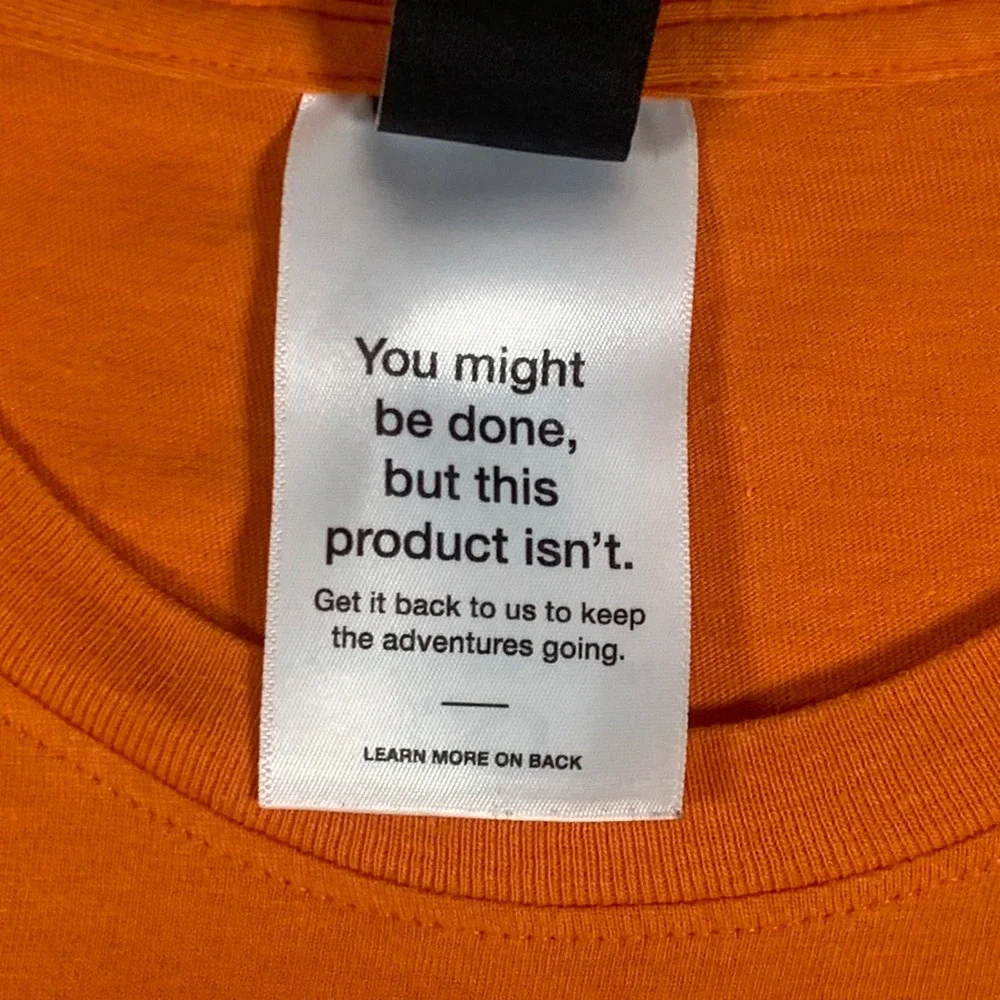 The North Face Graphic Tee Mens Small Orange Good Circular Design Logo T-Shirt